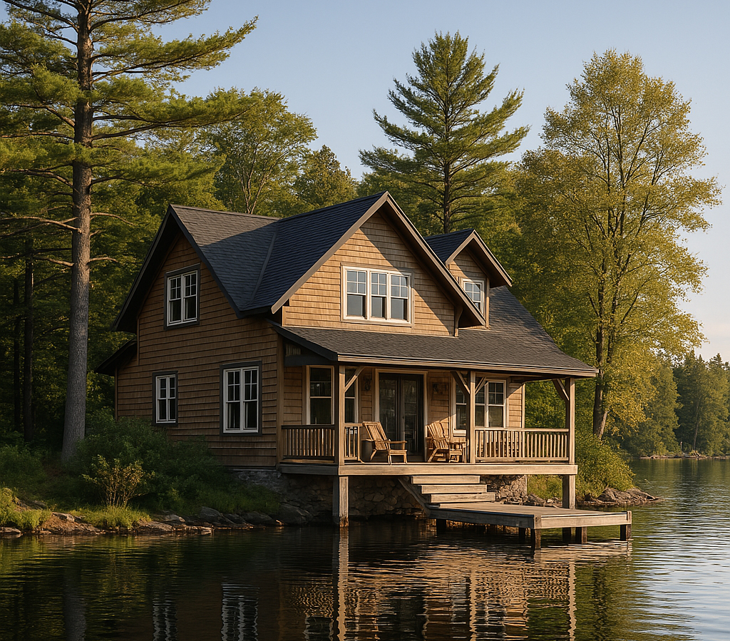 Photorealistic image of a lakehouse